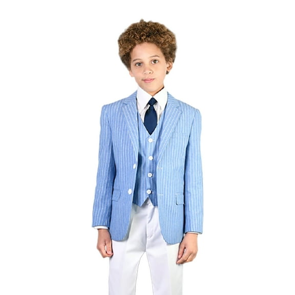 B-109 Powder 3Pc Compose Suit With Vest By Alberto Nardoni Brand Designer