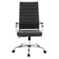 thumbnail image 4 of LeisureMod Benmar High-Back Mid-Century Modern Swivel Leather Office Chair in Black, 4 of 8