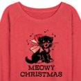 thumbnail image 2 of Instant Message - Christmas - Vintage Meowy Christmas Kitty - Women's Lightweight French Terry Pullover, 2 of 6