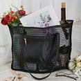 thumbnail image 7 of Polyester Women's Tote Bags with Handle Shoulder Bags for Shopping Rectangle Black 671mm, 7 of 7