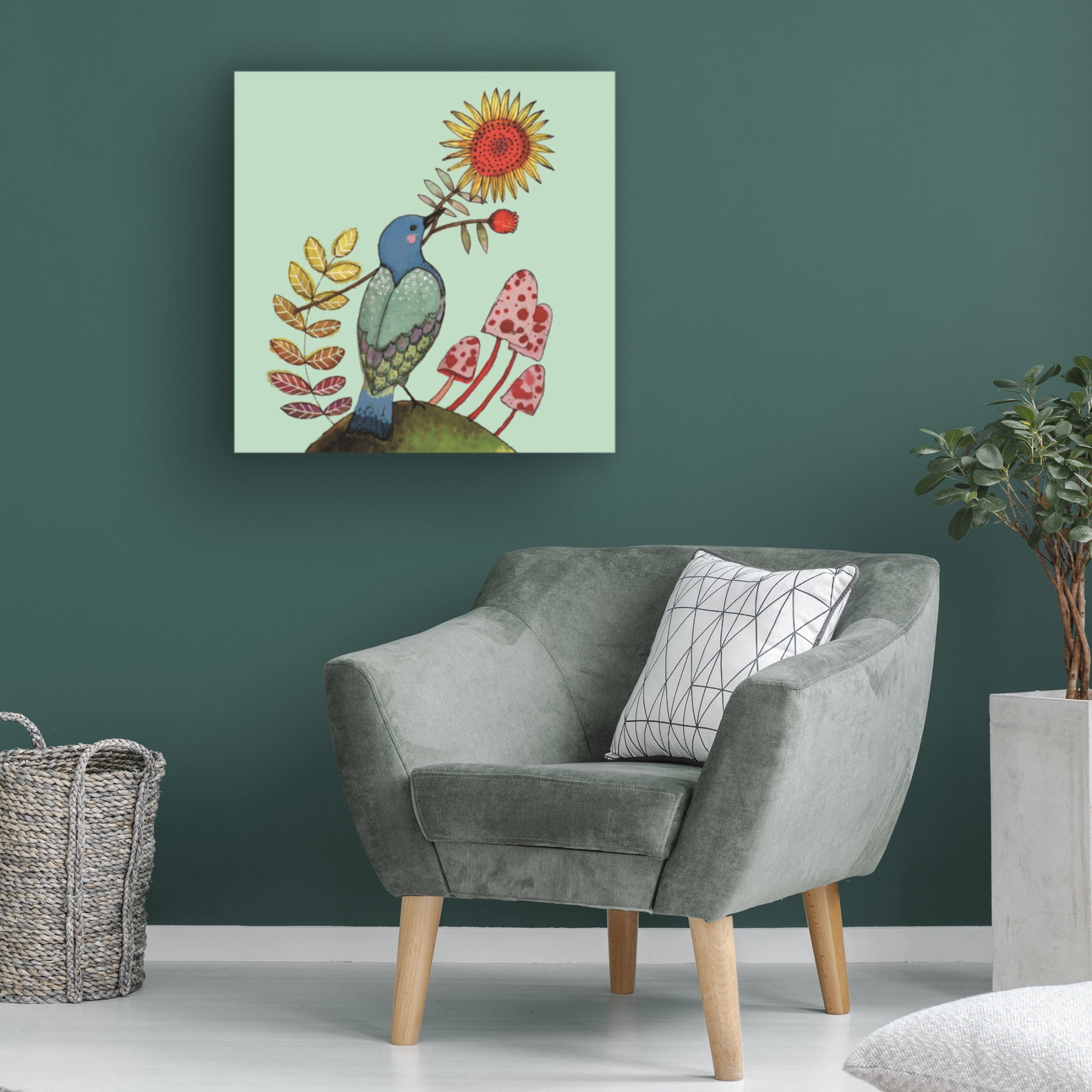 Canvas Wall Art - Sylvie Demers 'Sunflower' Wall Art for Living Room, Bedroom, or Office D?cor by Trademark Fine Art - 35 x 35 Inches