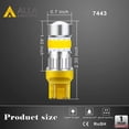 thumbnail image 6 of Alla Lighting 2800lm Xtreme Super Bright T20 7440 7443 LED Bulbs High Power COB 72-SMD LED 7443 Bulbs 7441 7444 W21W WY21W LED Turn Signal Lights Blinker Light, Amber Yellow (Set of 2), 6 of 10