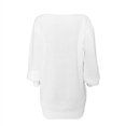 thumbnail image 4 of Gibobby Vestido de punto trenzado mujer sexy sólido manga fuera del hombro manga larga suéter vestido(Blanco,CH), 4 of 5