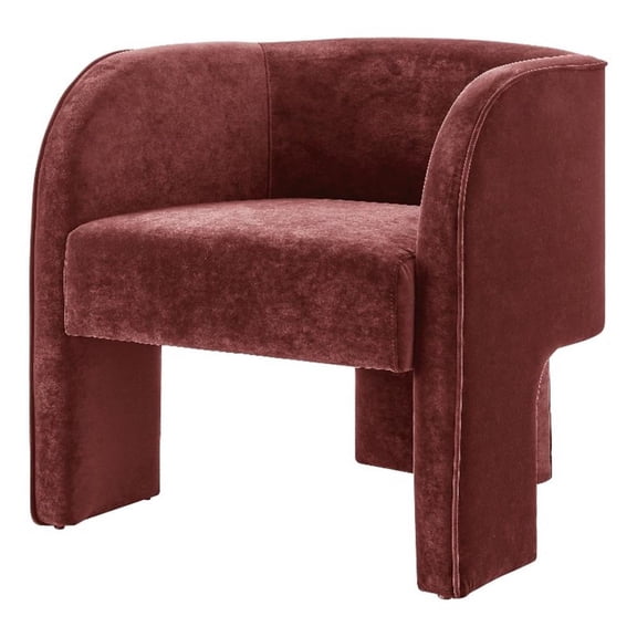 NPD Furniture Matteo Velvet Accent Arm Chair in Dainty Maroon