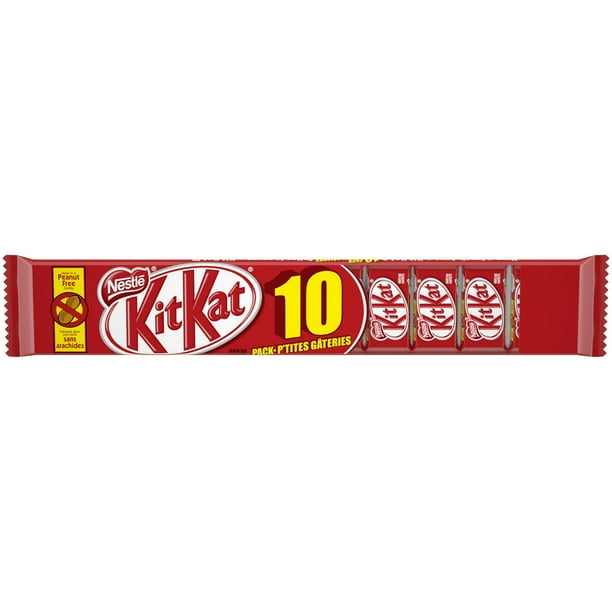 NESTLÉ® KITKAT® Treat Size, Milk Chocolate Wafer Bars, 10Pack 10 x 12