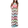 thumbnail image 1 of Innerwin Robes Maxi Col Rond Femme Longue Robe Vacances Sans Manches Patchwork Été Plage Robe d'Été Rose 2TG, 1 of 4
