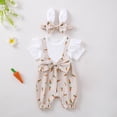 thumbnail image 4 of Easter Outfit Baby Girl Short Sleeve Cute Print Bodysuit and Headband Set Girls Summer Clothes Cute Outfits for Girls 0-3 Months, 4 of 8