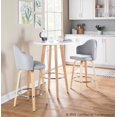 thumbnail image 3 of LumiSource Natural Wood, Chrome, Light Grey Fabric Ahoy Counter Stool - Set of 2, 3 of 7