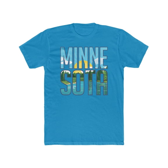 Minnesota Lake Sunrise Scene Men's Cotton Crew Tee