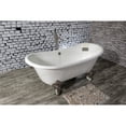 thumbnail image 3 of Aqua Eden VCTNDS6731NL8 67-Inch Cast Iron Oval Double Slipper Clawfoot Tub (No Faucet Drillings) in White/Brushed Nickel, 3 of 8
