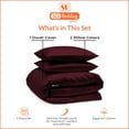 thumbnail image 3 of SGI Bedding 3 Piece Cotton Duvet Cover Wine Solid 600 Thread Count Twin XL, 3 of 7