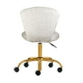 thumbnail image 5 of MU09-WHITE_1_OS Fakefur Makeup/Vanity Chair Golden Leg - Mid-Back Dressing Chair - Adjustable and Swivel Desk Chair Gliders, Desk Chairs White Urban,, 5 of 5