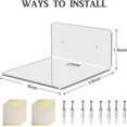 thumbnail image 3 of 4 Pack Small Wall Shelf, 4'' Acrylic Wall Shelves Display Ledges for Storage & Decoration, Small Floating Shelf for Wall with 2 Types of Installation (Adhesive or Screw), 3 of 5