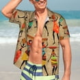 thumbnail image 7 of Fuzoiu Dancing African Women Print Hawaiian Shirt for Men, Summer Beach Casual Short Sleeve Button Down Shirts, Men’s Beach Summer Shirts with Pocket,Large, 7 of 7
