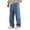 Blue, variant on Baggy Jeans For Men Casual Mid Pull On Denim Trousers Straight Leg Elastic Waist Denim Pants Black L