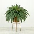 thumbnail image 4 of Nearly Natural 32in. Artificial Boston Fern Plant with Metal Planter with Stand DIY KIT , Green, 4 of 4