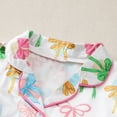 thumbnail image 6 of Tfken Girls Loungewear Sets For Summer Lapel Neck Bowknot Print Short Sleeve Button Tops With Shorts Set Sleepwear Trendy Casual Teen Comfortable Homewear Outfit White Size 18-24 Months, 6 of 8
