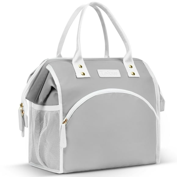 Bolsa de almuerzo LOKASS, grande, aislante, impermeable, gris