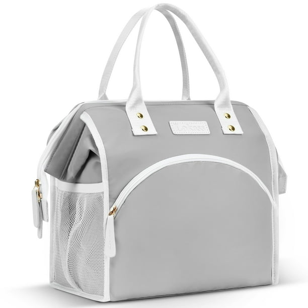 Bolsa de almuerzo LOKASS, grande, aislante, impermeable, gris