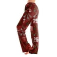 thumbnail image 2 of Adult Fashion Loose Christmas Print Casual Pants with Drawstring Elastic Waist, Comfortable Sleepwear and Loungewear Trousers for Home Use,Wine,XL, 2 of 7