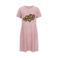 thumbnail image 2 of Tauxra Robe de Nuit Courte Décontractée à Manches Courtes pour Femmes Grande Taille avec Imprimé Poitrine, 2 of 6