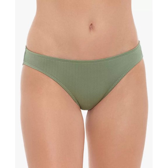 Salt   Cove Junior's Ribbed Hipster Bikini Bottoms Swimsuit Green Size Small