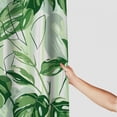 thumbnail image 3 of Orinice  Green Tropical Shower Curtain Set Abstract Plant Minimalist Monstera Leaf Shower Curtains Boho Mid Century Modern Sage Green Leaves Waterproof Decor for Bathroom with 12 Hooks, 69x72, 3 of 7