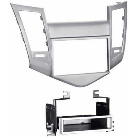 Interior Wood Dash Kit - Metra 99-3011S Silver Single/Double DIN Dash Kit for 2011-up Chevrolet Cruze