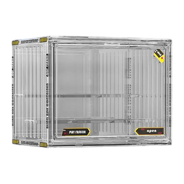 Vitrina de acrílico para objetos de colección, caja de almacenamiento de coches fundidos a presión con puerta Grande transparente