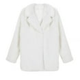 thumbnail image 4 of Womens Faux Fur Coat Winter Casual Oversized Lapel Jackets Warm Outerwear White L, 4 of 9