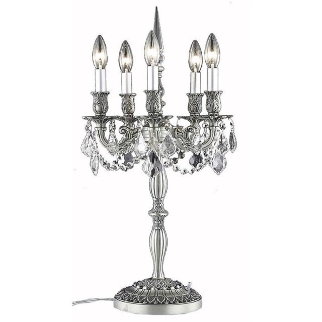 Elegant Lighting Rosalia 26" 5 Light Spectra Crystal Table Lamp