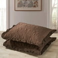 thumbnail image 2 of Home Soft Things 4 Piece Ruffle Matte Satin Bedspread Set - Chocolate - Queen (60" x 80" + 24"), 2 of 7