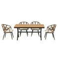 thumbnail image 4 of Harper & Bright Designs Outdoor Patio Dining Table Set with Plastic Wood Table, All-Weather Outdoor Furniture Dining Set with PE Rattan Chairs for 4, Brown, 4 of 16