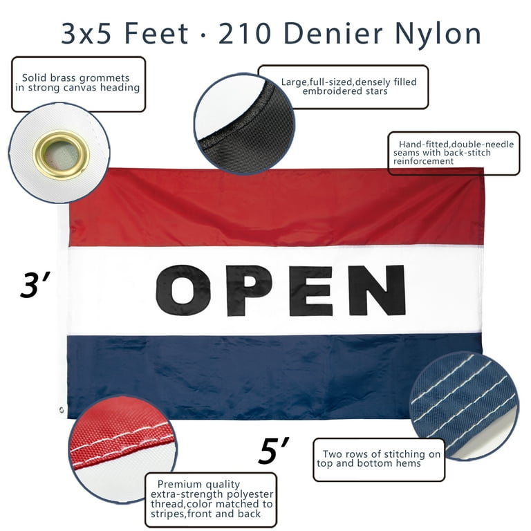 3x5 Foot OPEN Business Flags 3x5 Foot OPEN Business Flags