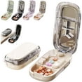 thumbnail image 1 of Portable Pill Cutter, Adjustable Pills Splitter, Pill Cutter Splitter for Small and Tiny Pills, with Stainless Steel and Centering Guide Tablet, Cutters Halves,Thirds, Quarters (White), 1 of 8