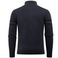 thumbnail image 6 of ZCFZJW Men's Quarter Zip Up Sweater Cable Knit Pullovers Soft Turtleneck Business Casual Work Long Sleeve Pullover Sweater Tops Black M, 6 of 7
