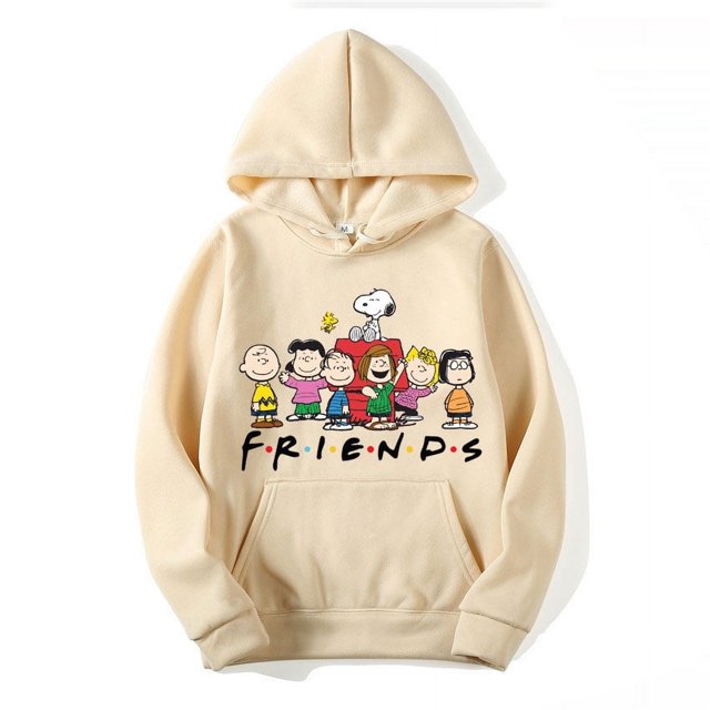 Sudadera con capucha de dibujos animados para hombre y mujer, suéter informal de gran tamaño con logotipo de Snoopy Friends, ropa de pareja, Tops, primavera y otoño, 2024