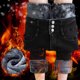 thumbnail image 4 of Pantalones de Mujer Leggings Ultra Suave Invierno Cálido Sherpa Forro Polar Jeans Cintura Alta Elástico Elástico Jeans Térmicos Odeerbi  ODB-4, 4 of 7