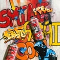 thumbnail image 2 of Moega 15x15 Gold Ornate Wood Framed with Double Matting Museum Art Print Titled - SMILE AGAIN GRAFFITY, 2 of 4