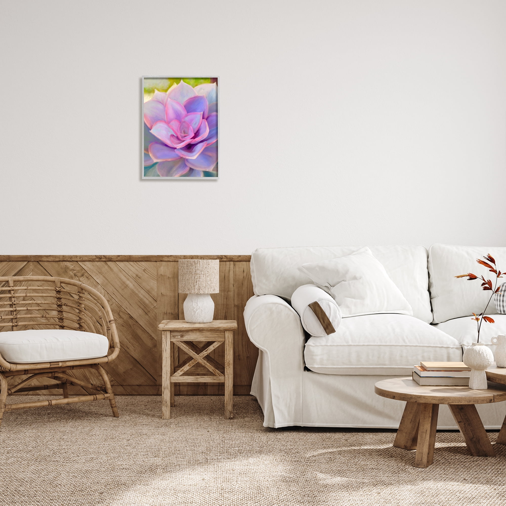 Stupell Industries Purple Plant Leaves Botanical & Floral Painting Gray Framed Art Print Wall Art, 16 x 20