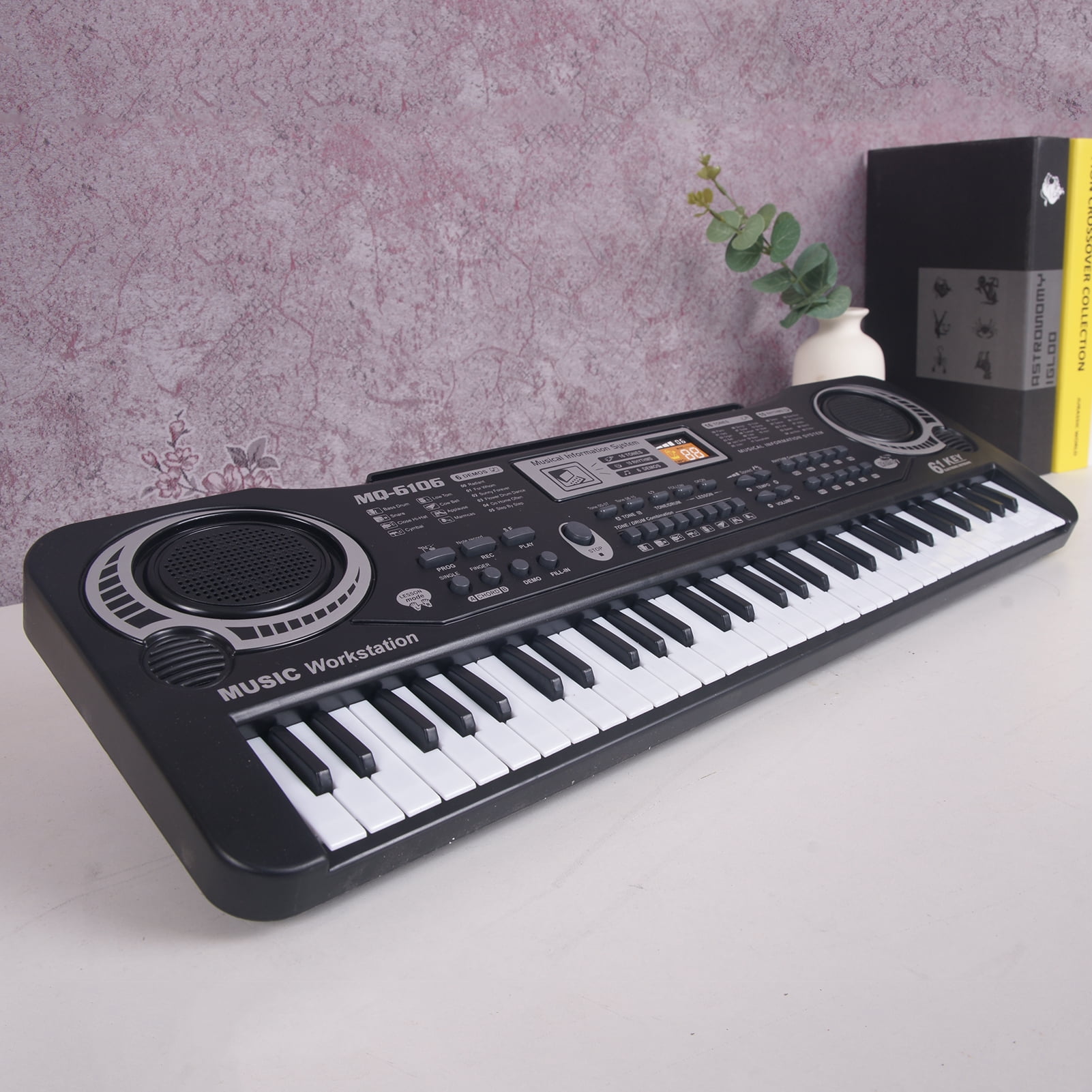 Irfora 61 Keys Black Digital Electronic Keyboard KeyBoard Electric Piano Gift Musical Instrument