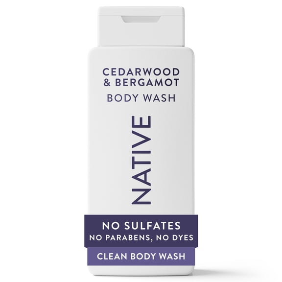 Native Body Wash, Cedarwood & Bergamot, Sulfate Free, for Women & Men, 18 fl oz