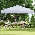 thumbnail image 4 of Costway 10 X 10 FT Pop up Canopy Tent with Portable Carrying Bag 8 Stakes 4 Wind Ropes White, 4 of 10