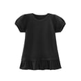 thumbnail image 4 of EnJoCho Toddler Baby Girls Puff Ruffle Sleeve Shirt Short Sleeved Versatile Top T Shirt Basic Plain Cotton T-Shirts Tops Tee Clothes Casual Comfortable Fashion Cute, 4 of 4