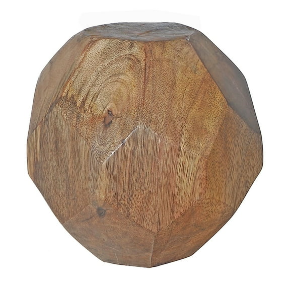Masion Concepts Mango Wood Decorative Ball 4.5"H Large ,Brown,Wood, 4.5 L x 4.5 W x 4.5 H