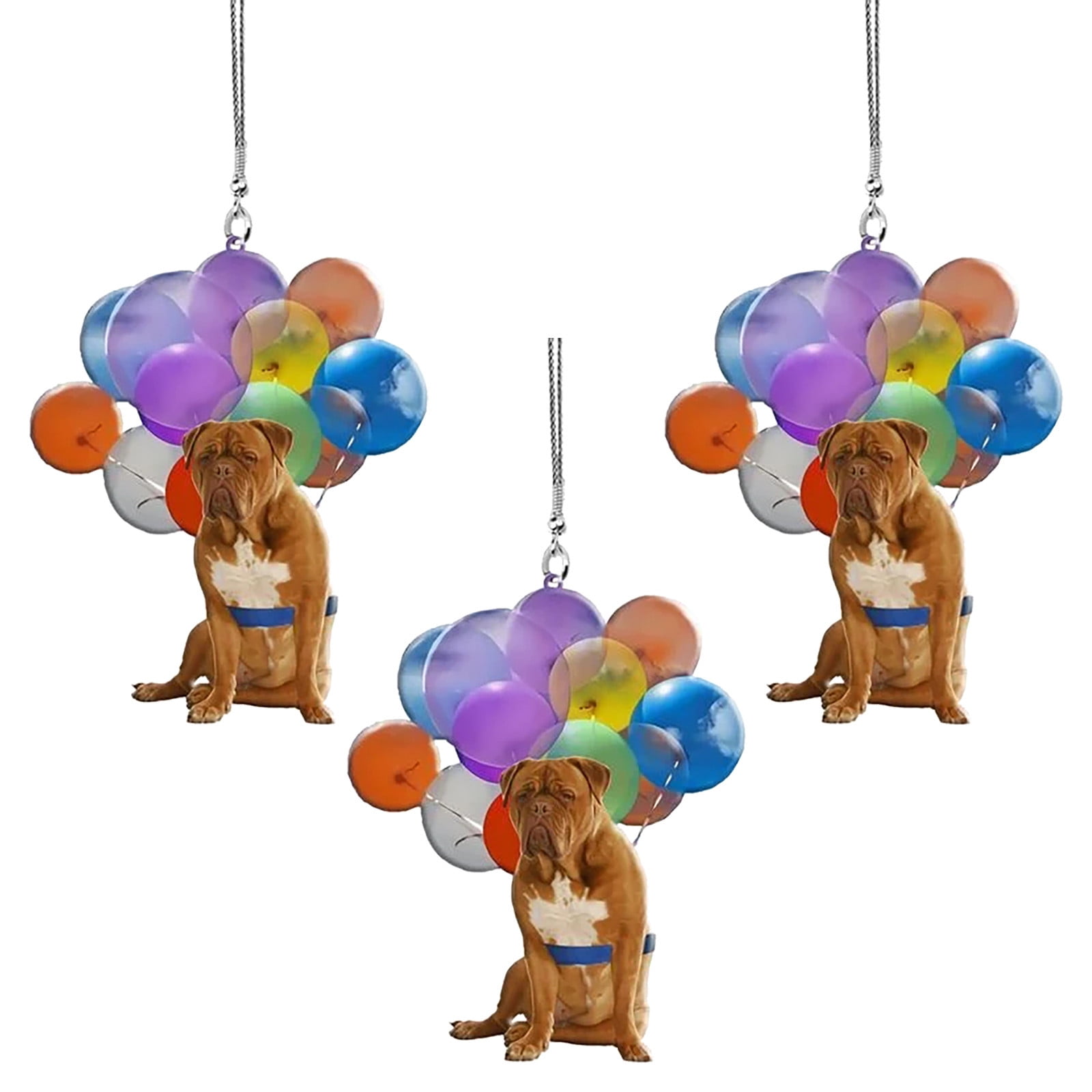 Cute Dog Car Hanging Ornament w/ Colorful Balloon Hanging Ornament Decor-HOT 