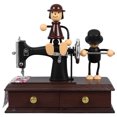 thumbnail image 1 of SHISUYAN Sewing Machine Shape Music Box Retro Musical Box Ornament Birthday Gift, 1 of 8