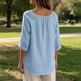 thumbnail image 7 of Gamivast Scoop Neck Blouses for Women 3/4 Sleeve Casual Shirts Flowy Tunic Tops Loose Fit Basic Lightweight Pullover for Everyday Fall Lounge Wear Comfortable Tees, 7 of 7