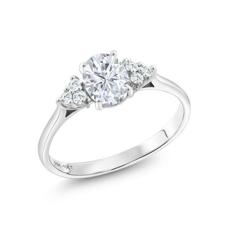 10K White Gold Ring Forever Brilliant Created Moissanite & Lab Grown (Best Lab Created Diamonds)