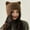 Brown, variant on Women Knit Beanie with Cat Ears Pearl Tassel Winter Warm Earflap Hat Cute Style